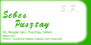 sebes pusztay business card